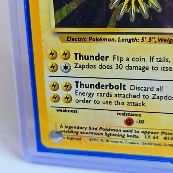 Vintage 1999 ZAPDOS Holo Rare 16/102 Base Set - Picture 6 of 8